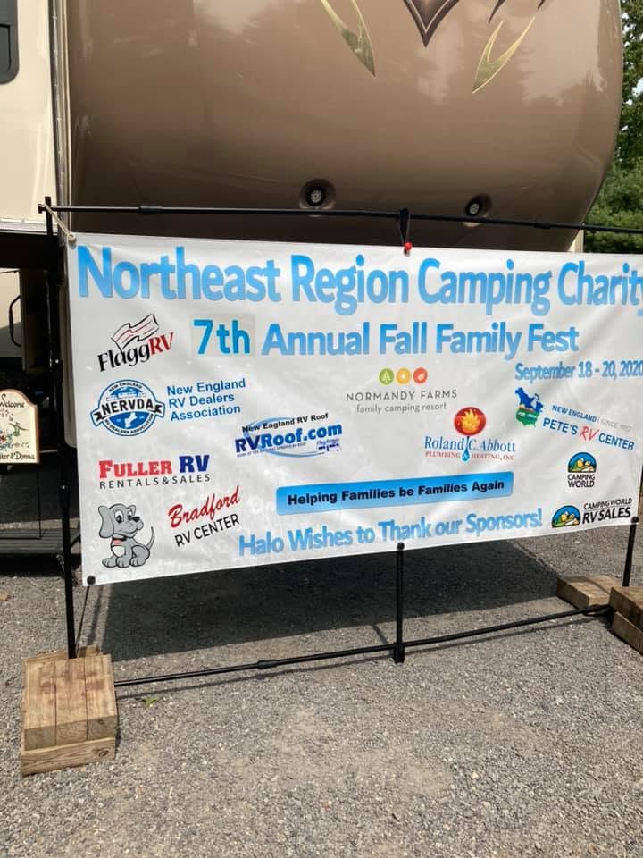 Banner celebrating a past Northeast Region Camping Charity Family Fall Fest